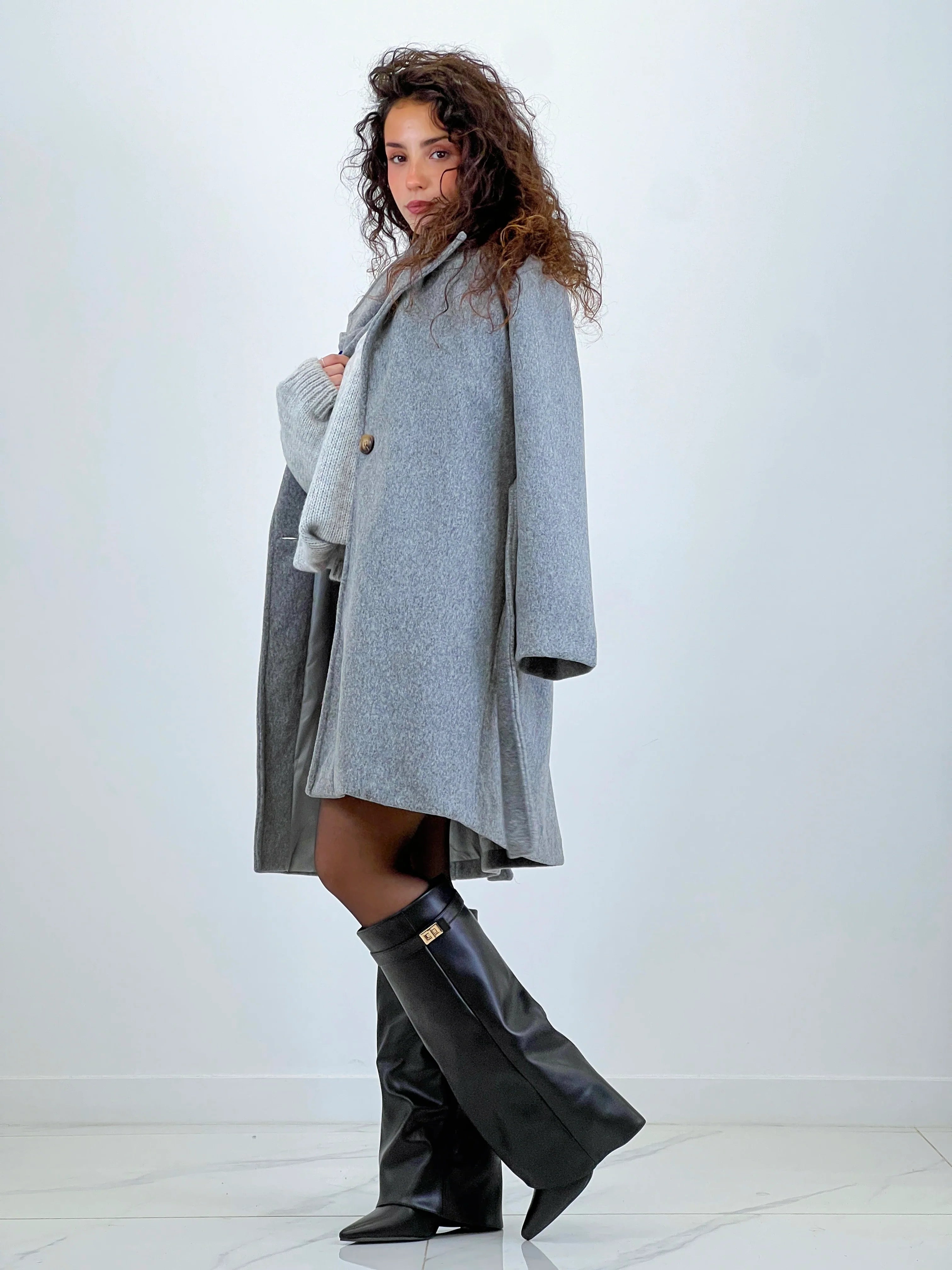 HEELED GAITER BOOTS (BLACK)