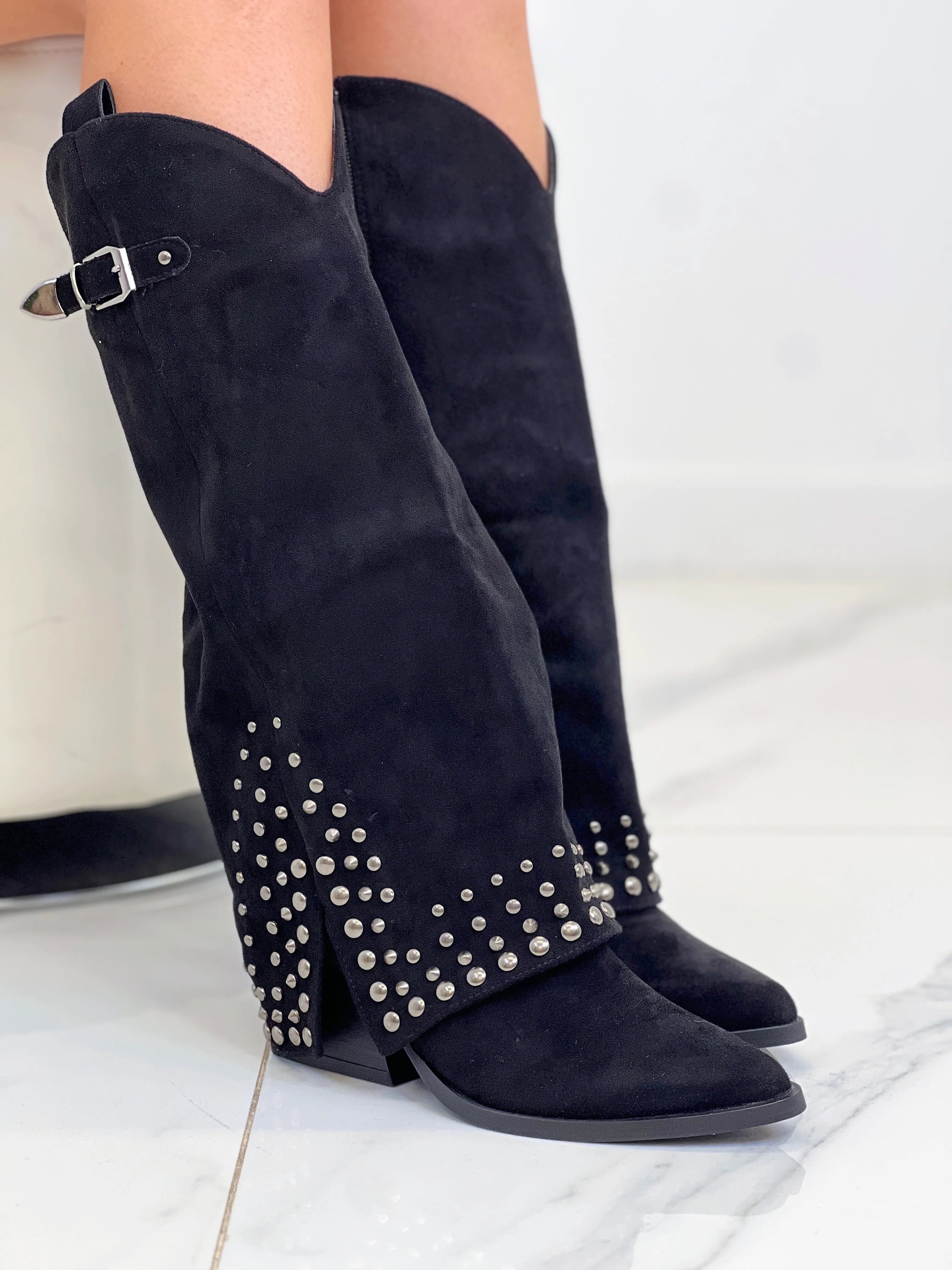 COWBOY BOOT WITH GAITER (BLACK)