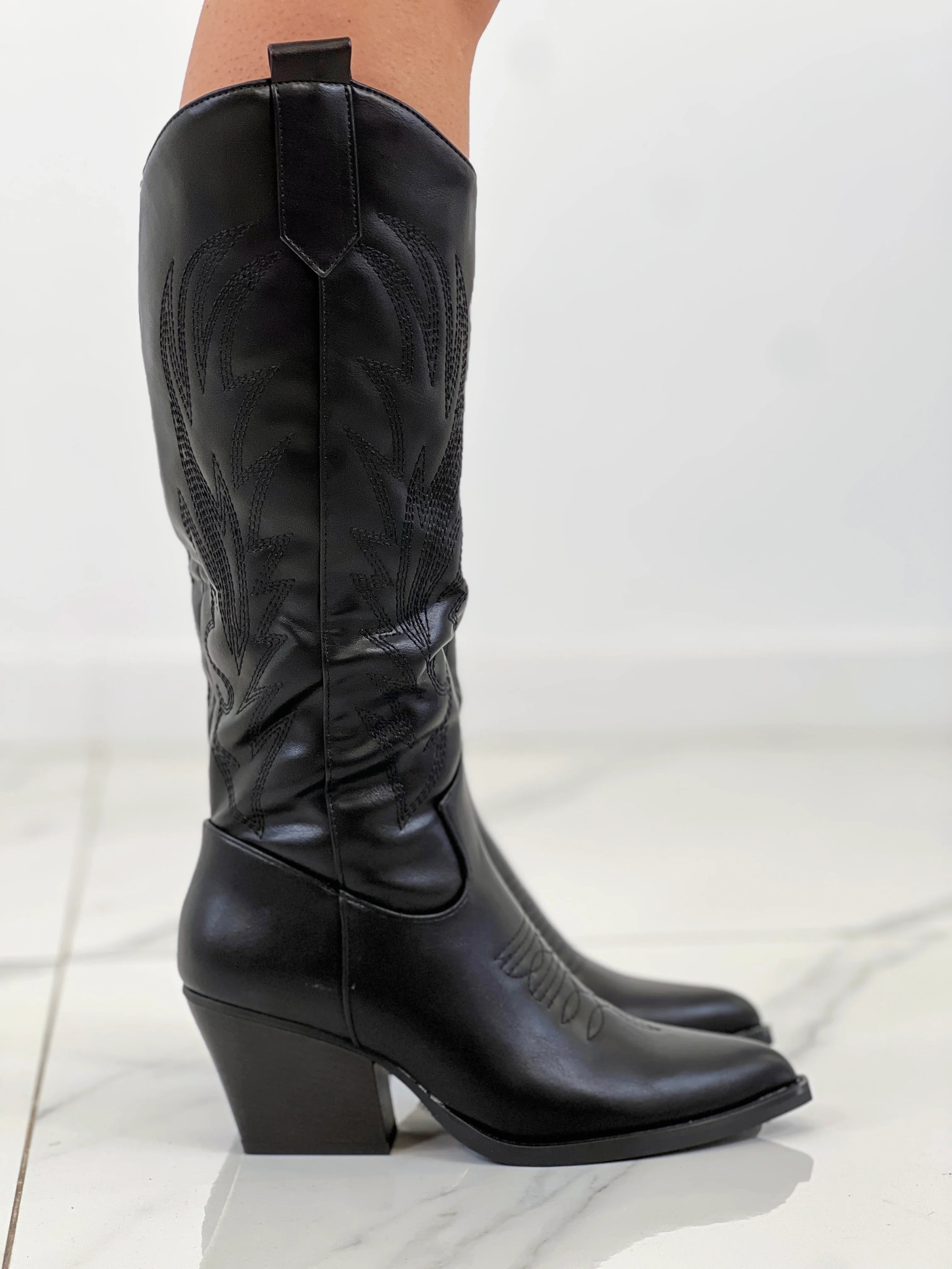 CALIFORNIA COWBOY BOOTS (BLACK)