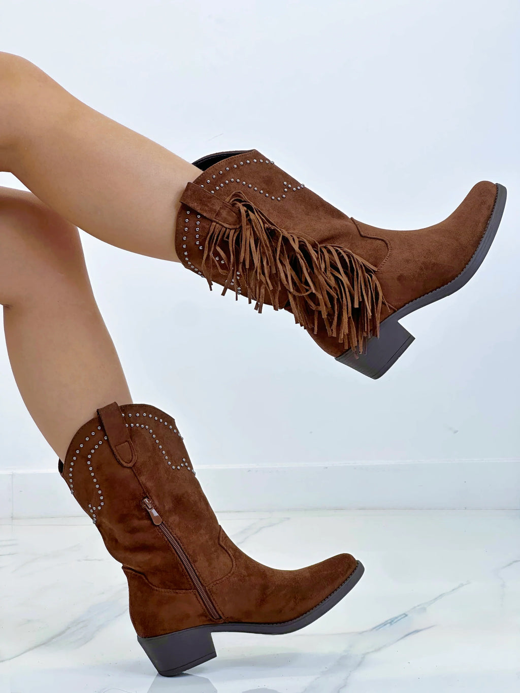 SAVANNA FRINGE BOOT (BROWN)
